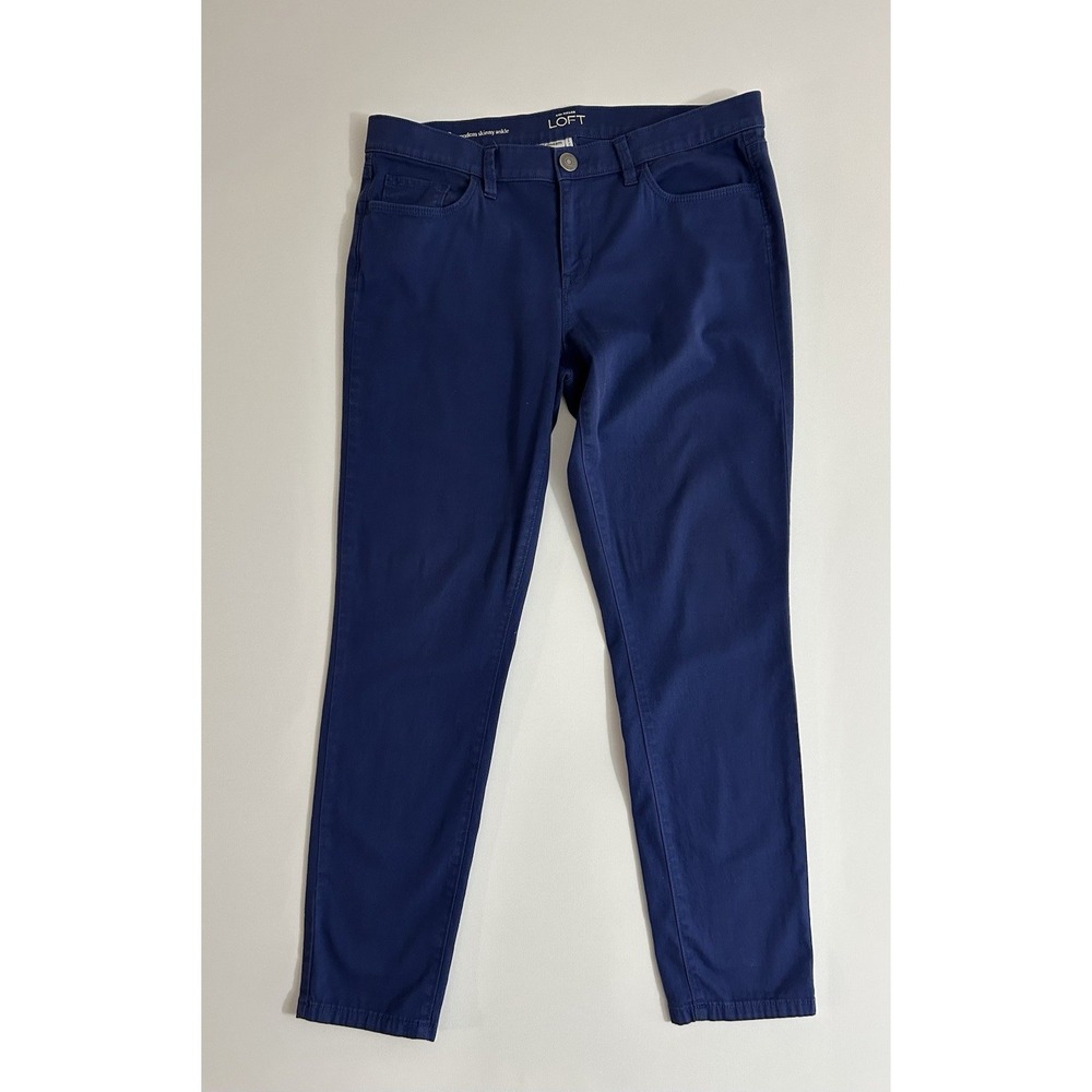 LOFT Women's Modern Skinny Ankle Pants Size 8 Blue Stretch